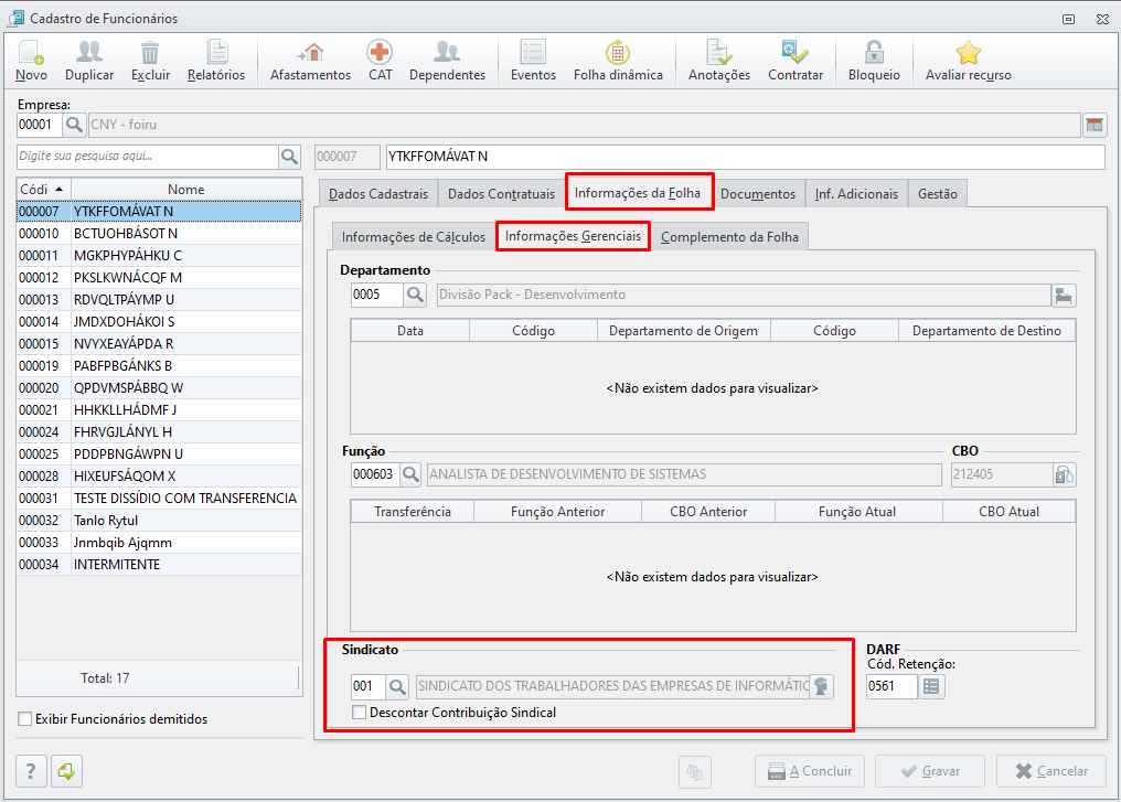 Rais Erro Falta C Digo Do Sindicato Departamento Pessoal Base De