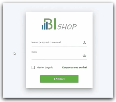 Logue na plataforma BI Shop Logue na plataforma BI Shop