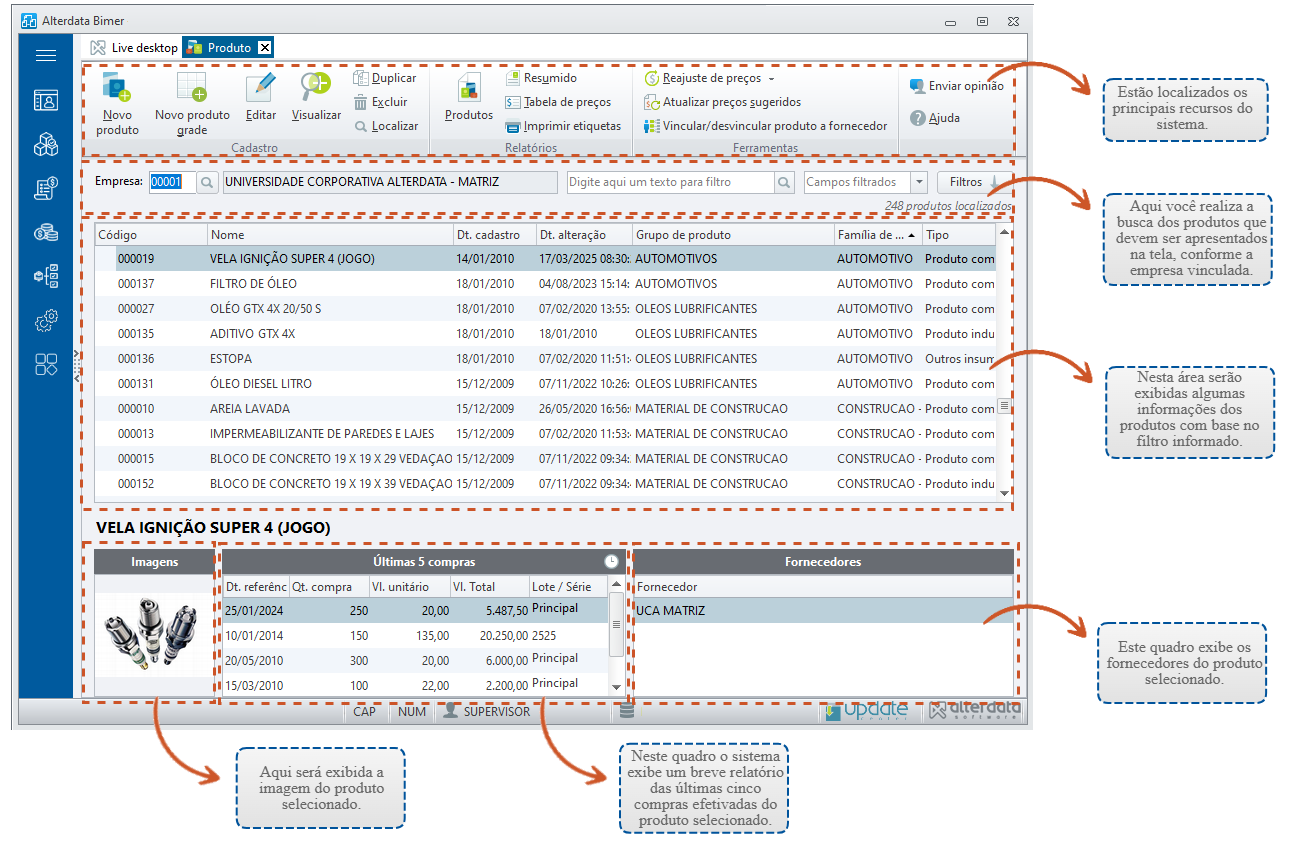 Visão Geral Cadastro de Produto