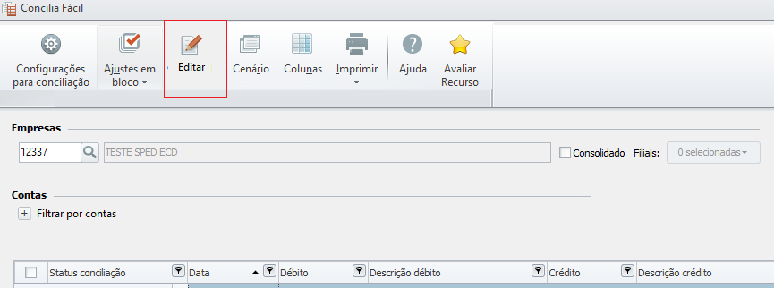 Edição no Concilia Fácil Edição no Concilia Fácil