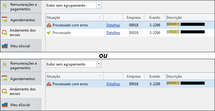 ESocial Erro No Evento S 2206 106 Foi Localizado No Sistema Um