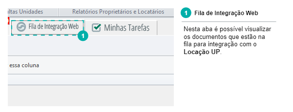 Fila de integração web Locação