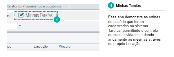 Minhas tarefas Locação