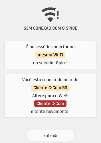 Conexão Perfeita com a Nova Comanda_localização concedida mas com o Wi-Fi errado