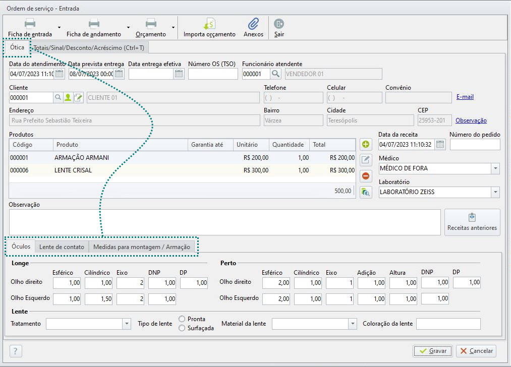Atendimento para o ramo Ótica