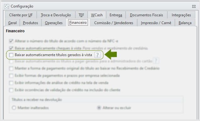 Controle total nas vendas à vista