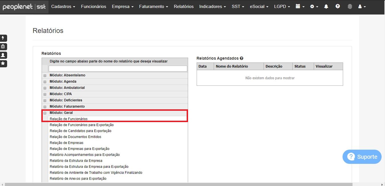 Peoplenet - SST - Como gerar Relação de Funcionários - Peoplenet - Base ...