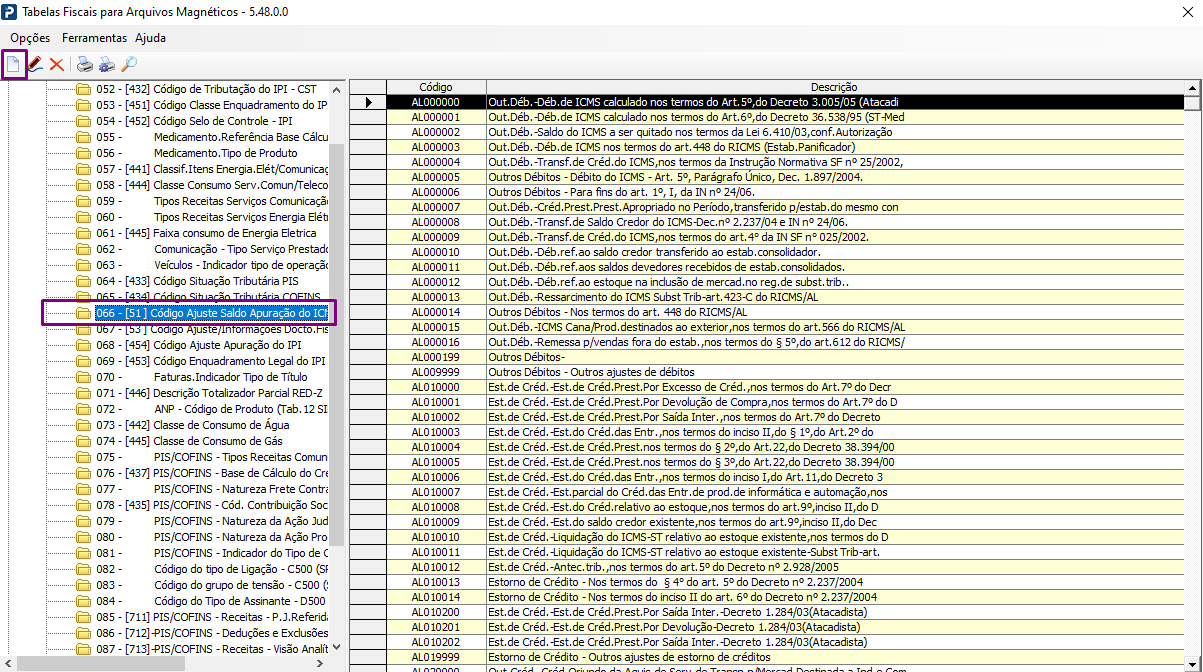 Icms Data F1361 - Não existem ocorrências de ICMS cadastradas! - Base de ...