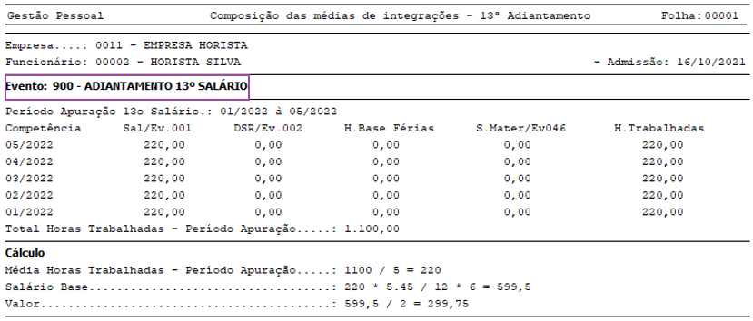 Fp240 13º Salário Processamento De 13º Para Funcionários Horistas Base De Conhecimento 4545