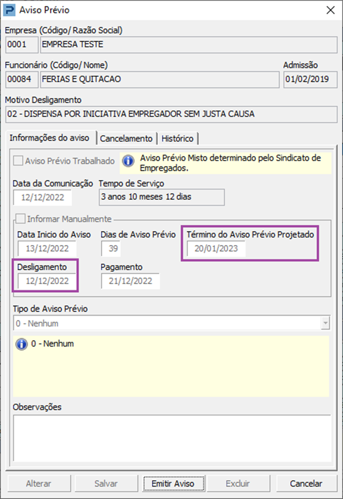 FP3048 - eSocial - Evento S-2299 sendo devolvido com erro “A data ...